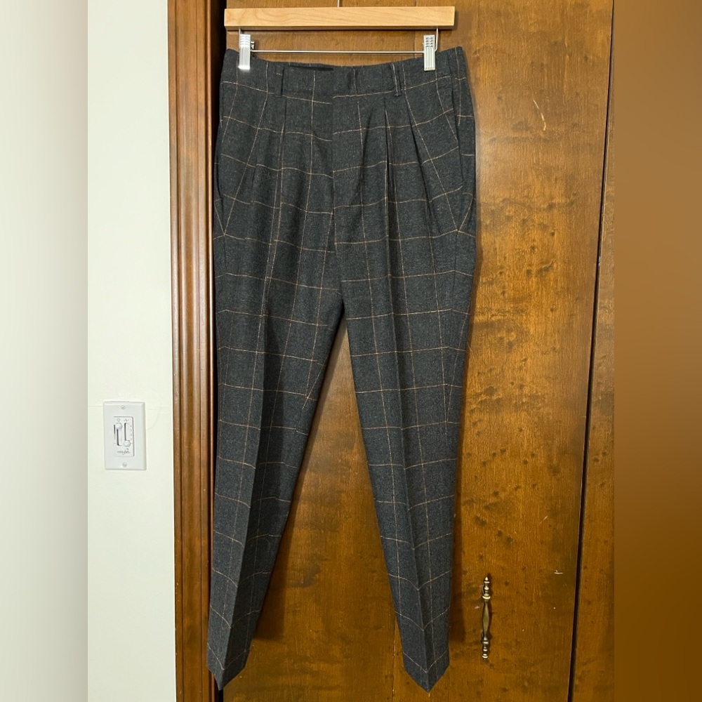 ASOS Charcoal Checkered Dress Pants